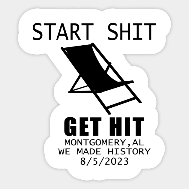 Montgomery Alabama Brawl Trending Meme Chair Hat Sticker by Sunoria